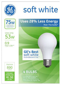 Bulb Hal A19 53W Sw 4Pk (Case Of 12)