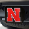 University of Nebraska Black Metal Hitch Cover - 3D Color Emblem