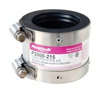 Fernco Proflex Schedule 40 1-1/2 in. Hub X 2 in. D Hub Neoprene Rubber 3-1/2 in. Shielded Coupling 1