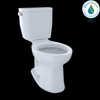 TOTO® Entrada™ Two-Piece Elongated 1.28 GPF Universal Height Toilet, Cotton White - CST244EF#01