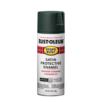 Rust-Oleum Stops Rust Satin Hunter Green Spray Paint 12 oz. (Pack of 6)