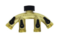 Gilmour Brass Threaded Male 4-Way Shut-off Valve