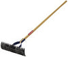 True Temper 61.5 in. 19 Tine Steel Adjustable Rake Wood Handle