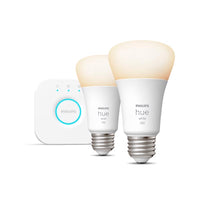 Philips HUE A19 E26 (Medium) Smart-Enabled LED Bulb Starter Kit Cool White 75 Watt Equivalence 2 pk