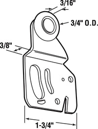 Prime-Line  3/4 in. Dia. x 1/4 in. L Mill  Plastic  Roller  2 pk