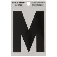 Hillman 3 in. Reflective Black Mylar Self-Adhesive Letter M 1 pc (Pack of 6)