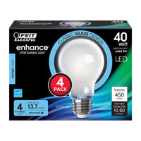 Feit Enhance A19 E26 (Medium) LED Bulb Daylight 40 Watt Equivalence 4 pk