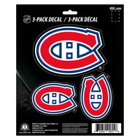 NHL - Montreal Canadiens 3 Piece Decal Sticker Set