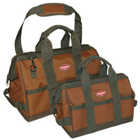 Bucket Boss Gatemouth 9 in. W X 12 in. H Polyester Tool Bag Brown 2 pc