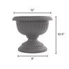 Bloem Grecian Urn 10.5 in. H x 12 in. Dia. Plastic Flower Pot Charcoal (Pack of 12)