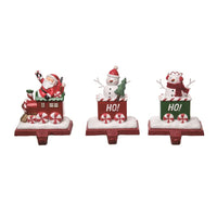 Transpac Multicolored Snowman & Santa Stocking Holder 5 in. (Pack of 4)