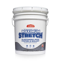 Ames Maximum Stretch Smooth Tintable White Solid Water-Based Roof Coating 250 sq. ft. Coverage, 5gal.