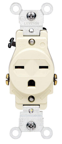 Leviton 15 amps 250 V Single Ivory Outlet 6-15R 1 pk