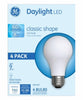 GE A19 E26 (Medium) LED Bulb Daylight 60 Watt Equivalence 4 pk