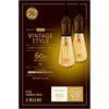 GE Lighting ST19 E26 (Medium) Filament LED Bulb Amber Warm White 60 Watt Equivalence 2 pk