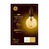 GE Lighting G30 E26 (Medium) Filament LED Bulb Amber Warm White 60 Watt Equivalence 1 pk