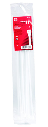 Gardner Bender 11 in. L White Cable Tie 12 pk