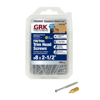 GRK Fasteners No. 8  x 2-1/2 in. L Star Trim Head Stainless Steel Construction Screws 100 pk