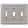 Amerelle Chelsea Brushed Nickel 3 gang Stamped Steel Toggle Wall Plate 1 pk