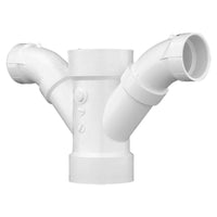 Charlotte Pipe 3 in. Hub X 3 in. D Hub PVC 3 in. Double Combination Wye 1 pk