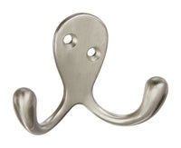 National Hardware Satin Nickel Silver Zinc 3 in. L Double Hook 1 pk