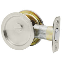 335x15 Round Pocket Door Lock Privacy - Satin Nickel