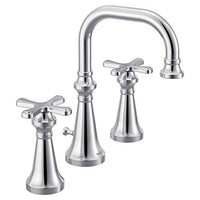 Chrome two-handle high arc bathroom faucet