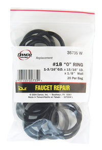 Danco 1.19 in. D X 0.94 in. D Rubber O-Ring 20 pk