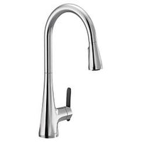 Chrome one-handle high arc pulldown kitchen faucet