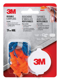 3M 25 dB Polyurethane Foam Earplugs Blue/Orange 3 pair