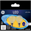 GE G16 E12 (Candelabra) LED Bulb Soft White 60 Watt Equivalence 2 pk