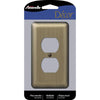 Amerelle Devon Brushed Brass Brass 1 gang Stamped Steel Duplex Outlet Wall Plate 1 pk