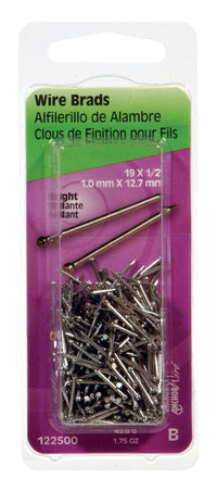 Hillman 19 Ga. x 1/2 in. L Bright Steel Brad Nails 1 pk 1.75 oz. (Pack of 6)