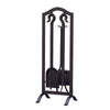 Panacea Black Antique Steel Fireplace Tool Set (Pack of 2)