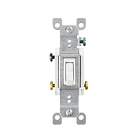 Leviton 15 amps Toggle Switch White 1 pk (Pack of 10)