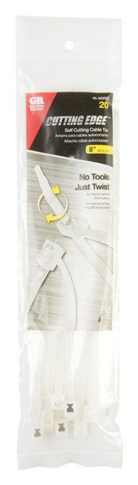 Gardner Bender 8 in. L Clear Self-Cutting Cable Tie 20 pk