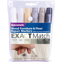 Rejuvenate Exact Match Gray/White Wood Furniture & Floor Repair Markers for Indoor (Pack of 6)