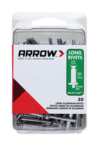 Arrow 3/16 in. D X 1/2 in. Aluminum Long Rivets Silver 50 pk