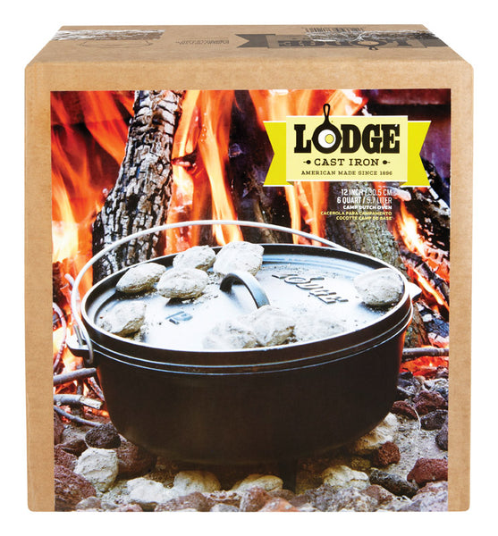 Lodge Logic Cast Iron 9 Qt Dutch Oven w/Lid & Bail Handle