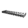 7 in. H X 13 in. W X 49 in. D Black Metal Lawn Mower Wheel Rack Display