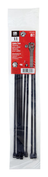 Gardner Bender 11 in. L Black Cable Tie 8 pk