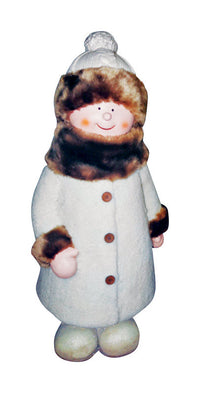 Alpine Girl In Winter Coat and Hat Yard Decor