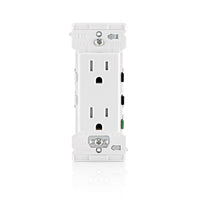 Leviton Decora Edge 15 amps 125 V Duplex White Tamper Resistant Outlet 5-15 R 10 pk