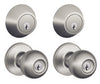 Schlage Corona Satin Stainless Steel Knob and Double Cylinder Deadbolt 1-3/4 in.