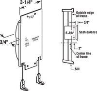 Prime-Line Silver Steel Sash Balance 0.75 in. H X 3-1/4 in. W X 6-3/8 in. L 1 pk