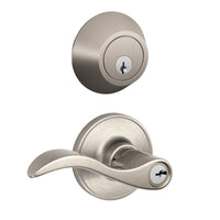 Schlage Seville Satin Nickel Lever and Single Cylinder Deadbolt 1-3/4 in.