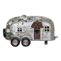 Exhart Resin Multi-color 6 in. Silver Camper Garden Statue