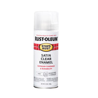 Rust-Oleum Stops Rust Satin Clear Spray Paint 12 oz. (Pack of 6)