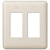 Amerelle Devon Light Almond 2 gang Stamped Steel Decorator Wall Plate 1 pk