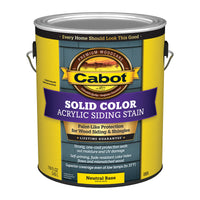 Cabot Solid Tintable 0806 Neutral Water-Based Acrylic Siding Stain 1 gal. (Pack of 4)